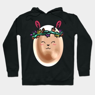 Cute Painted Easter Egg With Flower Wreath For Easter Hoodie